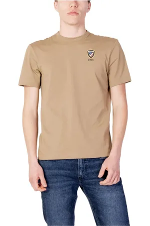 Blauer Tops, Heren, , L, Katoen, Klassiek Effen T-shirt