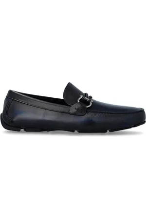Salvatore Ferragamo Schoenen, Heren, Blauw, 40 1/2 EU, Leer, Front 4 Driver Loafers