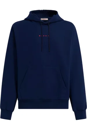 Marni Sweatshirts & Hoodies, Heren, Blauw, L, Katoen, Loopback katoenen jersey hoodie