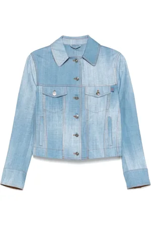ERMANNO SCERVINO Jassen, Dames, Blauw, S, Denim, Denim Jas