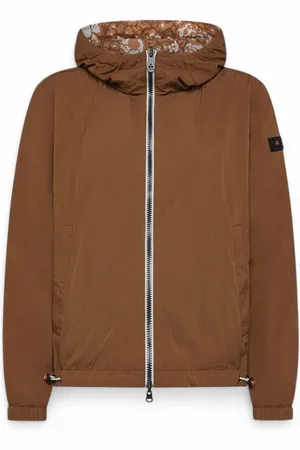 Peuterey Jassen, Dames, Bruin, L, Polyester, Omkeerbare Polyester Parka met Capuchon