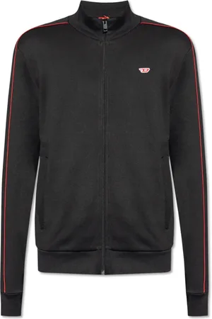 Diesel Sweatshirts & Hoodies, Heren, Zwart, XL, Katoen, S-Lock-D Zip-Up Sweatshirt