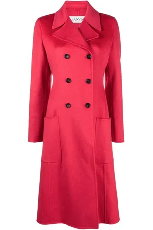 Lanvin Mantels, Dames, Rood, S, Double-Breasted Cashmere Jas