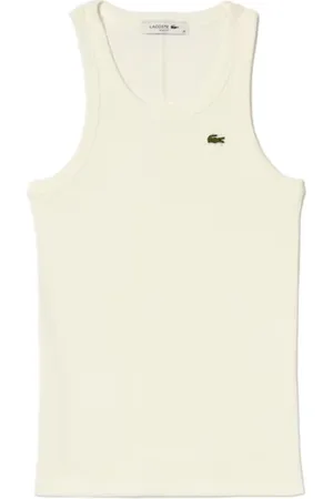 Lacoste Tops, Dames, Wit, L, Katoen, Slim Fit Tanktop