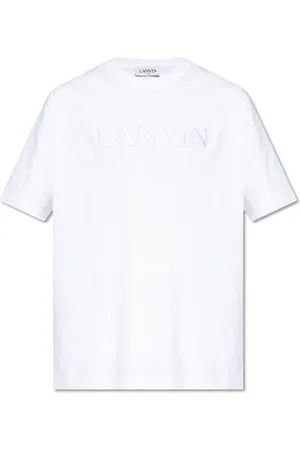 Lanvin Tops, Heren, Wit, M, Katoen, T-shirt met logo