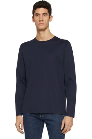 Dondup Tops, Heren, Blauw, 2Xl, Katoen, Cotton Jersey T-shirt met lange mouwen
