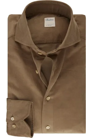 Stenströms Overhemden, Heren, Bruin, L, Katoen, Casual Corduroy Overhemd met Parelmoeren Knopen