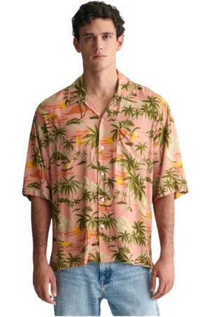 GANT Overhemden, Heren, Veelkleurig, XL, Hawaiiaans overhemd met korte mouwen