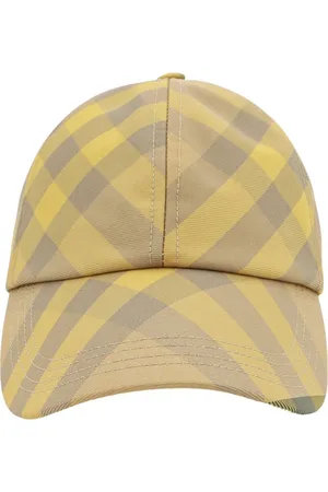 Burberry Accessoires, Dames, Geel, L, Nylon, Geruite Nylon Hoed