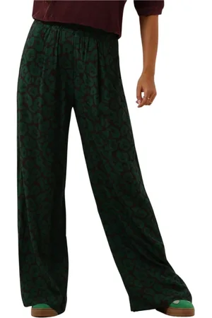 BY-BAR Broeken, Dames, Groen, L, Spotted Wide Leg Broek