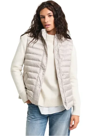 GANT Jassen, Dames, Grijs, L, Polyester, Lightweight donsjack