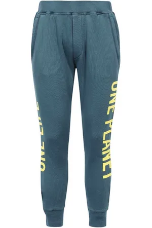 Dsquared2 Broeken, Heren, Groen, XL, Katoen, Trainingsbroeken met Gedrukt Logo