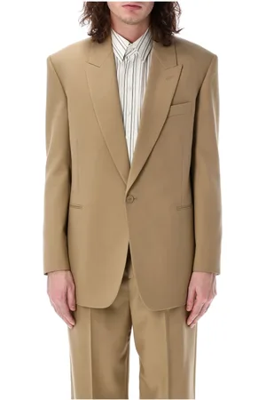 Saint Laurent Jassen, Heren, , L, Wol, Ginger Gabardine Blazer Jas
