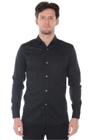 D.A. Daniele Alessandrini Overhemden, Heren, Zwart, 3Xl, Katoen, Casual Button-Up Overhemd