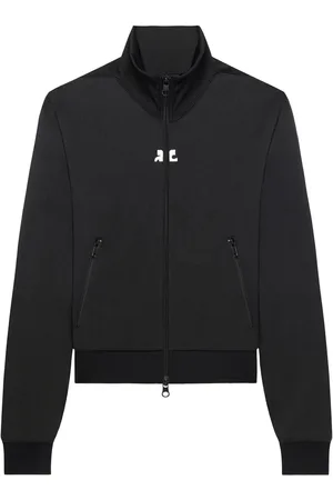 Courrèges Sweatshirts & Hoodies, Dames, Zwart, S, Polyester, Jersey Zip Jacket