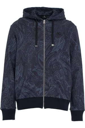 Etro Sweatshirts & Hoodies, Heren, Blauw, S, Katoen, Sweatshirt met rits