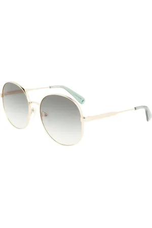 Longchamp Accessoires, Dames, Veelkleurig, ONE Size, Groene Verloop Gouden Dial Zonnebril
