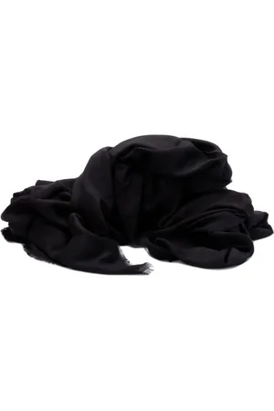 Elisabetta Franchi Accessoires, Dames, Zwart, ONE Size, Sjaal met getextureerde, gerafelde rand