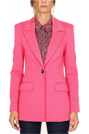 Liu Jo Jassen, Dames, Roze, S, Milano Blazer Lange Metalen Knoop