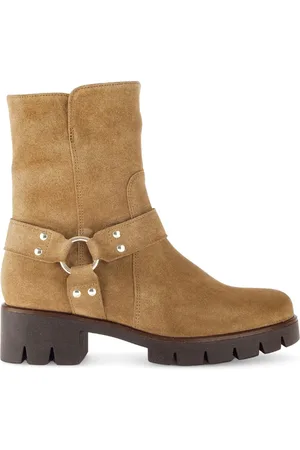 Gabor Schoenen, Dames, Bruin, 37 EU, Leer, Velvet Leren Enkellaarsjes