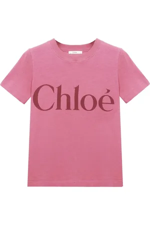 Chloé Tops, Dames, Roze, S, Katoen, Baby Fit Logo T-Shirt