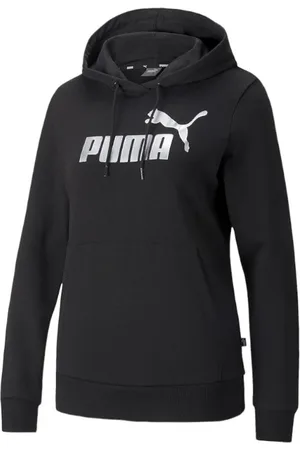 PUMA Sweatshirts & Hoodies, Dames, Zwart, XS, Metallic Logo Hoodie TR, Zwart