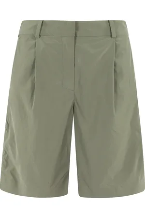 K-Way Korte broeken, Dames, Groen, L, Nylon, Militaire Nylon Wijde Pijp Shorts