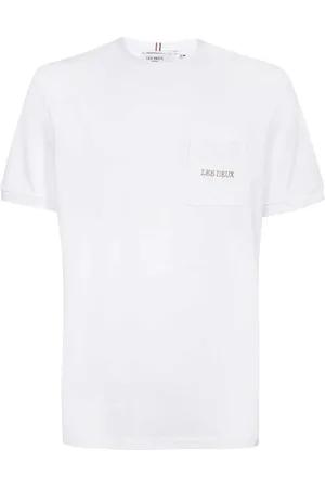 Les Deux Tops, Heren, Wit, XS, Katoen, Geribbelde Crew T-shirt