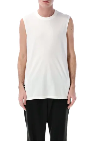 Y-3 Tops, Heren, Wit, L, Katoen, Gestreepte Tanktop