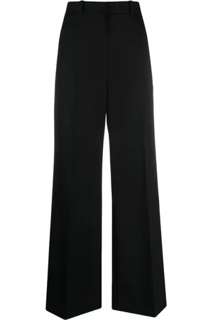 Lanvin Broeken, Dames, Zwart, M, Wol, Wide Leg Tailored Pant