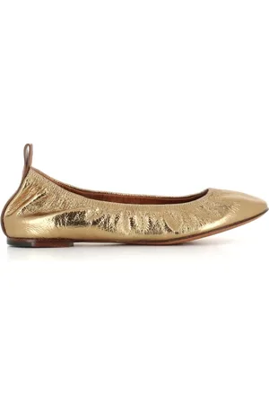 Lanvin Schoenen, Dames, , 38 EU, Leer, De Ballerina Flat In Metallic Leer