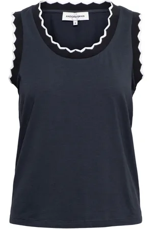 &Co Woman Tops, Dames, Blauw, S, Katoen, Singlet