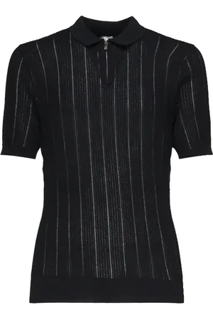 ELEVENTY Tops, Heren, Blauw, 3Xl, Blauw Gestreept Poloshirt Rits Sluiting