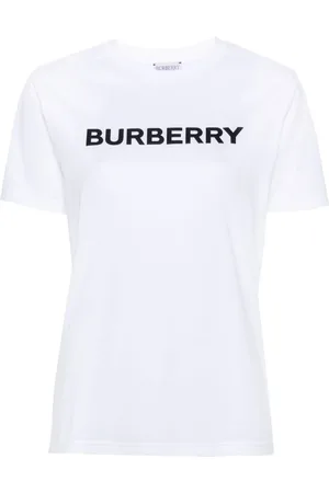 Burberry Tops, Dames, Wit, S, Katoen, Klassiek T-shirt
