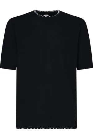 ELEVENTY Tops, Heren, Blauw, 2Xl, Katoen, Blauwe Geribbelde Katoenen Trui