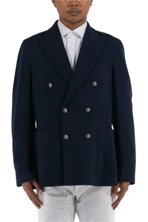 Circolo Jassen, Heren, Blauw, L, Katoen, Double-Breasted Jasje
