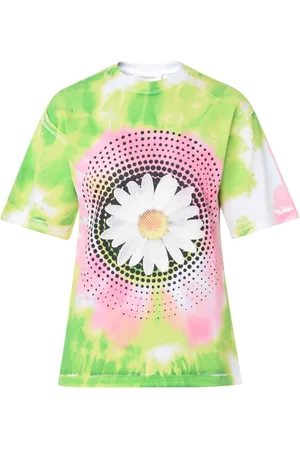 Sportmax Tops, Dames, Veelkleurig, S, Katoen, Groen T-shirt