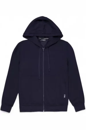 Emporio Armani Sweatshirts & Hoodies, Heren, Blauw, XL, Katoen, Blauwe sweater van katoenmix