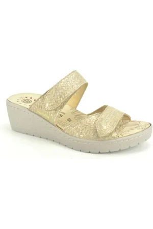 Mephisto Schoenen, Dames, Geel, 39 EU, Gouden Print Instappers