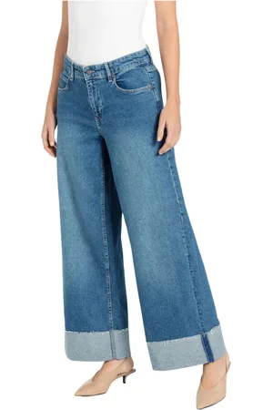 Mac Jeans, Dames, Blauw, L, Katoen, Wide-leg Jeans