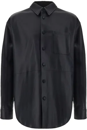 OFF-WHITE Overhemden, Heren, Zwart, M, Leer, Stijlvolle Overhemden Collectie