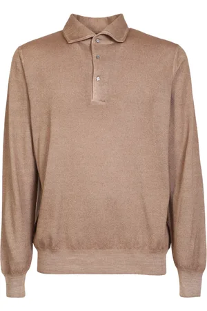 LARDINI Tops, Heren, Bruin, L, Wol, Polo Shirt