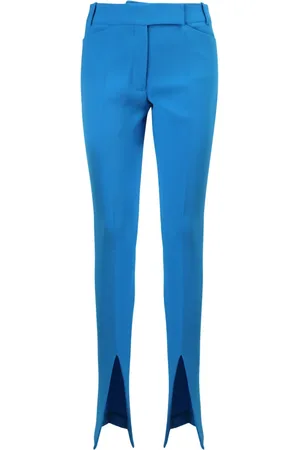 The Attico Broeken, Dames, Blauw, S, Katoen, Front Slit Tailored Broeken