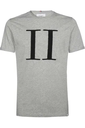 Les Deux Tops, Heren, Grijs, M, Katoen, Katoenen T-shirt met ronde hals en bouclé detail