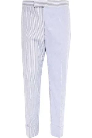 Thom Browne Broeken, Heren, Blauw, M, Katoen, Slim-fit broek