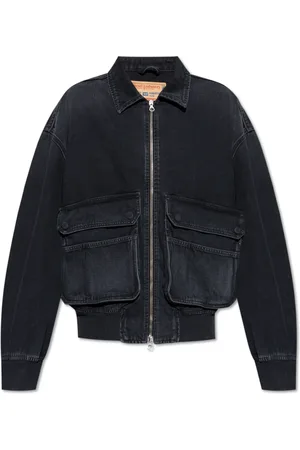 Diesel Jassen, unisex, Zwart, S, Denim, Denim Jacket D-Kurz
