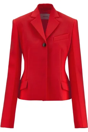 Salvatore Ferragamo Jassen, Dames, Rood, S, Wol, Poppy wollen blazer