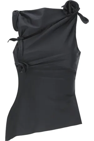 COPERNI Tops, Dames, Zwart, L, Asymmetrische Bloem Top