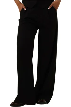 Copenhagen Muse Broeken, Dames, Zwart, L, Polyester, Tailored Wide-Leg Broek