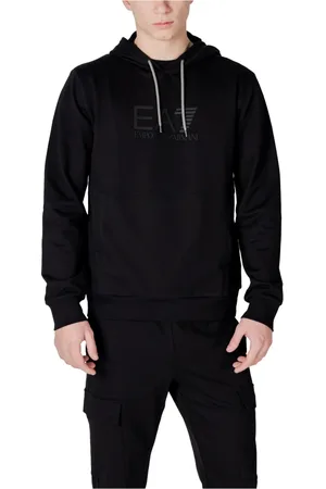 EA7 Sweatshirts & Hoodies, Heren, Zwart, L, Katoen, Hooded Visibility Sweatshirt